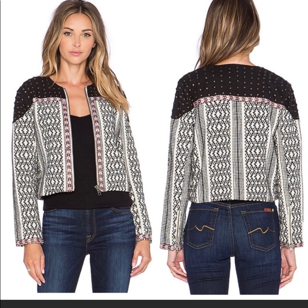 Tularosa Booker Studded Jacket in Neutral/Black